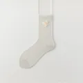 Weisse Schleife Gerippte Socken Süße Lolita Slouch Socken Atmungsaktive Mesh Socken - Einheitsgröße / 1 Paar / Khaki