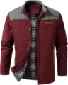 Herren Freizeit Farbblock gesteppte Jacke Herbst Winter Mode Oberbekleidung Stehkragen - S / Oberteile / Burgunderrot