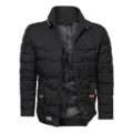 Giacca Invernali Nera da Uomo con Collo a Imbuto Piumino Trapuntato Caldo con Zip - Taglia M / Top / Nero