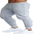 Ανδρικό γκρι παντελόνι φόρμας αθλητικό casual με κορδόνι για προπόνηση και γυμναστήριο - S / Bottoms / Ανοιχτό γκρι