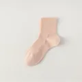 Calzini corti a rete tinta unita da donna, calze casual traspiranti in cotone variante rosa. - Taglia unica / Arancio Latte