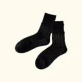 Schwarze Baumwollsocken für Damen, stilvolles Strickmuster, bequem für den Alltag. - Herzmuster / 1 Paar / Schwarz