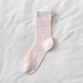 Süße rosa Halbsocken im Ballett-Stil mit Mesh-Struktur, Spitzenrand und niedlicher Schleife. - Einheitsgröße / 1 Paar / Rosa