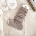 Solid color knitted stirrup leg warmers winter warm cozy stack socks for women fashion style. - Khaki