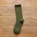 Damen Mittellang Einfarbige Socken, vintage süße Rüschenspitze Baumwolle Alltag lässige Strümpfe. - Einheitsgröße / Wellenkante / Grün
