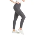 Vue de détail des leggings de yoga sans couture taille haute à pois noirs et blancs. - XL / Bas / Noir