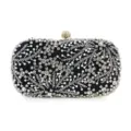 Κομψή μαύρη γυναικεία βραδινή τσάντα clutch με χάντρες και στρασ για επίσημα πάρτι. - Μαύρο