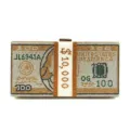 Rhinestone crystal money stack clutch bag luxury evening purse with $10,000 bill design - Gold