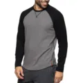 Sweat-shirt raglan à manches longues pour homme avec design colorblock confortable. - Gris Clair et Noir
