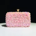 Roze pailletten avondtas handgemaakt kraaltjes sprankelende feest handtas clutch voor dames - Roze