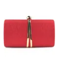 Κόκκινη πτυχωτή τσάντα βραδινή clutch με χρυσό μεταλλικό υλικό κομψή γυναικεία τσάντα - Κόκκινο
