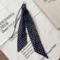 Schwarz-weiße gepunktete lange Seidenschlaufe Taillenzubehör Variante stilvoller Gürtel. - Schwarzer Polka Dot