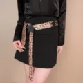 Modischer Damen Leopardenmuster Taillengürtel mit stilvollen Sternanhängern für Streetwear. - Pentagramm Leoparden Gürtel (X5242C) / Leopardenprint