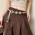 Böhmische Vintage gewebte Taillenkette ethnischer Quasten Gürtel Damen modisches Accessoire - Perlen Geflochten