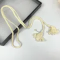 Böhmische geflochtene Taillenkette, beige Quasten-Gürtel mit Perlen und Muscheln für Damen. - Perlen-Muschel-Quasten-Taillenkette
