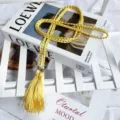 Bohemian gelber geflochtener Quasten-Gürtel Detail, ethnischer Taillen-Accessoire für Damen. - Gelbe Baumwollseil-Taillenketten mit Quasten