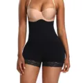 High waist black shapewear shorts with lace hem, tummy control body shaper for women. - XL/2XL / Black