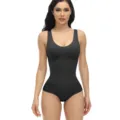 Naadloze zwarte bodysuit shapewear, hoog elastisch buikcontrole ondergoed voor dames. - S / Zwart