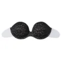 Zwarte kanten strapless onzichtbare bh, comfortabele zelfklevende push-up bh voor dames. - Letter A / Zwart