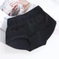Dames hoge taille kant bilversterker slip buikcontrole corrigerend ondergoed pad - S / Middelhoge taille / Zwart