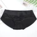 Hoge taille kanten jacquard corrigerende slip voor vrouwen, zwart push-up ondergoed. - S / Lage taille / Zwart