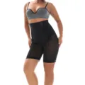 High-waist black shapewear shorts for women, tummy control and hip lifting postpartum underwear. - M / Black