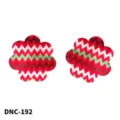 Copricapezzoli usa e getta invisibili a forma di fiore con motivo a zigzag colorato. - Taglia unica / Fiore a Righe Ondulate (DNC-192)