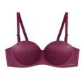 Weinroter bügelloser Seamless BH mit verstellbaren Trägern bequemer Push Up Damen BH - 32/A / Burgunderrot