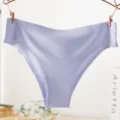 Seamless ice silk women panties comfortable breathable light blue underwear for daily wear - L / Light Blue