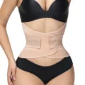 Beige post-partum taille trainer ademende buikband vormende corset voor vrouwen - M / Abrikoos