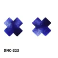 Cross shape blue disposable pasties breathable sexy nipple covers for women intimate wear - One Size / Cross Blue Snake Print