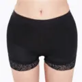 Women black lace boxer briefs safety shorts breathable butt lifter underwear shapewear - S / Black
