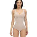 Nude naadloze corrigerende body, elastische buikwandcorrectie bodysuit voor dames. - S / Abrikoos