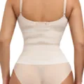 Atmungsaktiver Taillentrainer Rückansicht, Postpartum Bauchweggürtel, elastischer Miedergürtel. - S / Hautfarben
