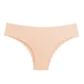 Seamless low-waist ribbed scalloped panties women breathable comfortable daily underwear - Nude