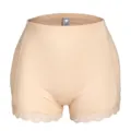 Vrouwen hoge taille vormend ondergoed gewatteerde heuplifter buikcontrole slip kant. - S / Huidskleur