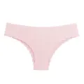 Dames roze lage taille geribbelde slip met geschulpte randen ademend ondergoed - M / Roze