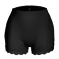 Zwarte gevoerde high waist corrigerende shorts met kant, buikcontrole push-up ondergoed. - S / Zwart