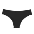 Zwarte geribbelde dames slip met lage taille naadloos ademend sexy string slipje - M / Zwart
