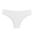 Witte geribbelde dames tanga ondergoed ademend naadloos sexy lage taille slip. - M / Wit