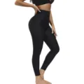 Zwarte hoge taille buikcontrole vormende sportlegging voor dames tijdens yoga en fitness. - L / Zwart
