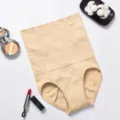 Nude high-waist tummy control shaping panty, breathable mesh design for seamless body support. - M/L / Nude