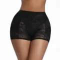 Dames zwarte kant bil lifter shapewear hoge taille ademende bilversterking shorts - M / Zwart