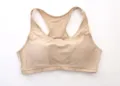 Beige beugeloze sport-bh voor dames, gewatteerd naadloos yoga fitness ondergoed top. - 70B / Naakt