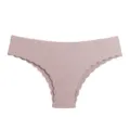 Comfortabele geribbelde lage taille naadloze damesslip in oud roze met geschulpte randen. - M / Oudroze