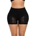 Zwarte kanten hoge taille hip lifting vormende onderwer, ademende buikcontrole body shaper. - M / Zwart
