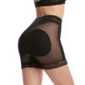 High waist shapewear panties for women, padded butt lifter underwear with breathable mesh lace. - S / Black