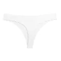 Witte geribbelde naadloze tanga voor dames, lage taille met mooi afgewerkte randen. - M / Bottoms / Wit