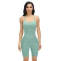 Dames naadloze vormende jumpsuit groen elastisch push-up billenlift body shaper slim - S / Top en Broek / Groen