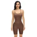 Donna body modellante senza cuciture marrone controllo pancia contenitivo intimo snellente - Caffè